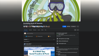 A screen shot of Snorkelling Nerds Of Tasmania on Facebook